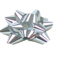 Silver 4 1/4" Diameter Glitter Star Bow (3/4" Ribbon)